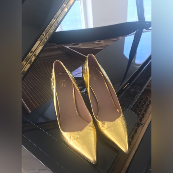 BALMAIN gold pumps 7.5 sz , all inclusive BRAND NEW - Picture 10 of 11